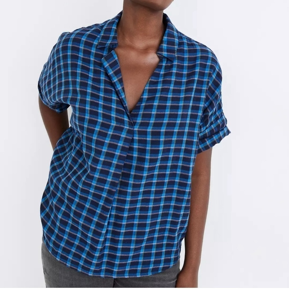 Madewell Double-Faced Park Pop Over Plaid Shirt
Size  XS​​​​​​